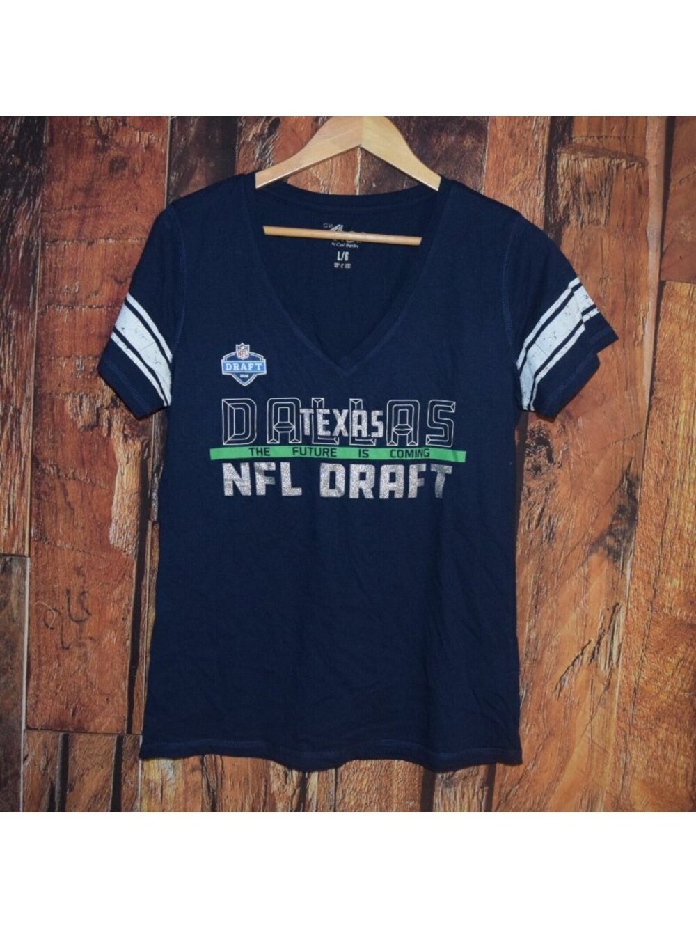 G-III 4her by Carl Banks Women's Sz L 2018 NFL Draft Dallas  T-Shirt